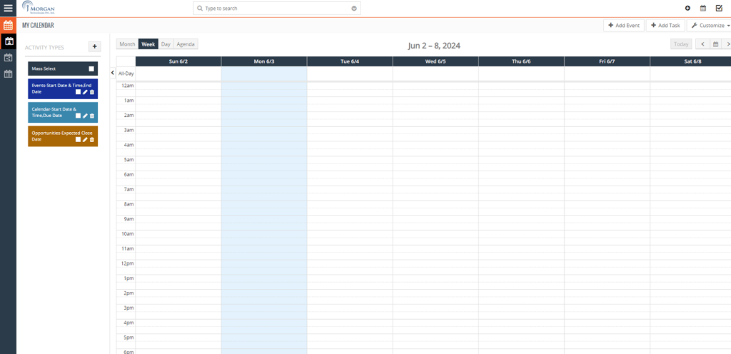 Client Management Calendar