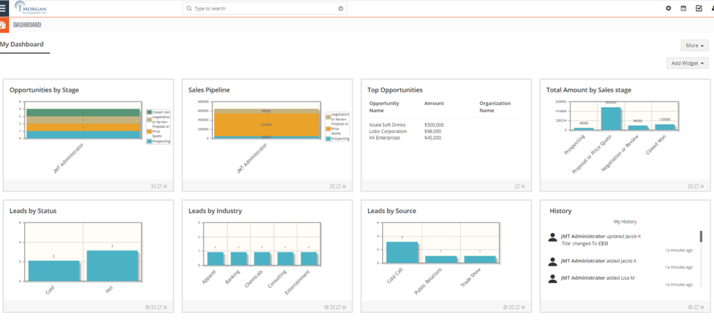 Sales CRM Dashboard